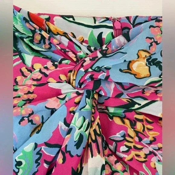 J. McLaughlin Blakely Freshfield Rose Skirt Knotted Size 8 - Picture 5 of 11